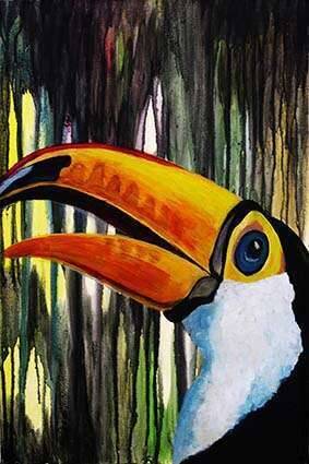 Carte postale représentant un toucan dans la jungle