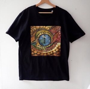 Tee-shirt « œil de reptile jaune » (noir / taille L)